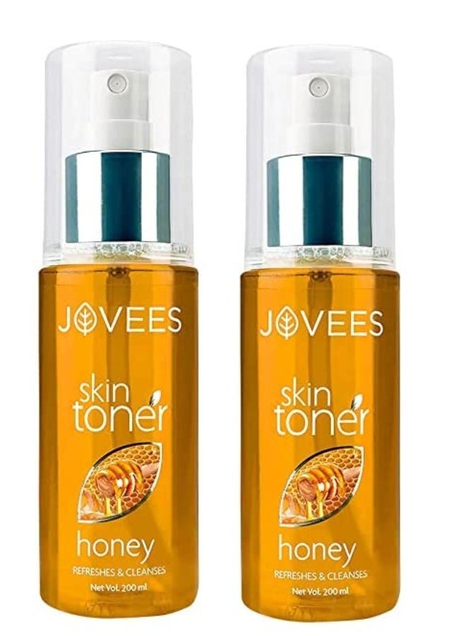 Jovees Herbal Honey Skin Toner with Cleanses & Moisturises | Pore Tightening | For Dry or Combination Skin 200ML Each (Pack of 2) - Image 1